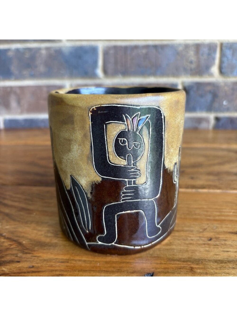 Designed By Mara Mexico Kokopelli Saguaro Cactus Handcrafted 16oz Coffee Cup Mug